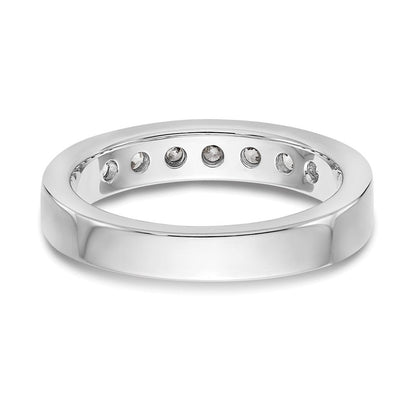 14K Weißgold 7 Stein 5/8 Karat Rund Diamant Komplett Kanalfassung Ring