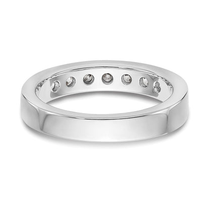 14K Weißgold Ehering mit 7 natürlichen Diamanten in Kanalfassung