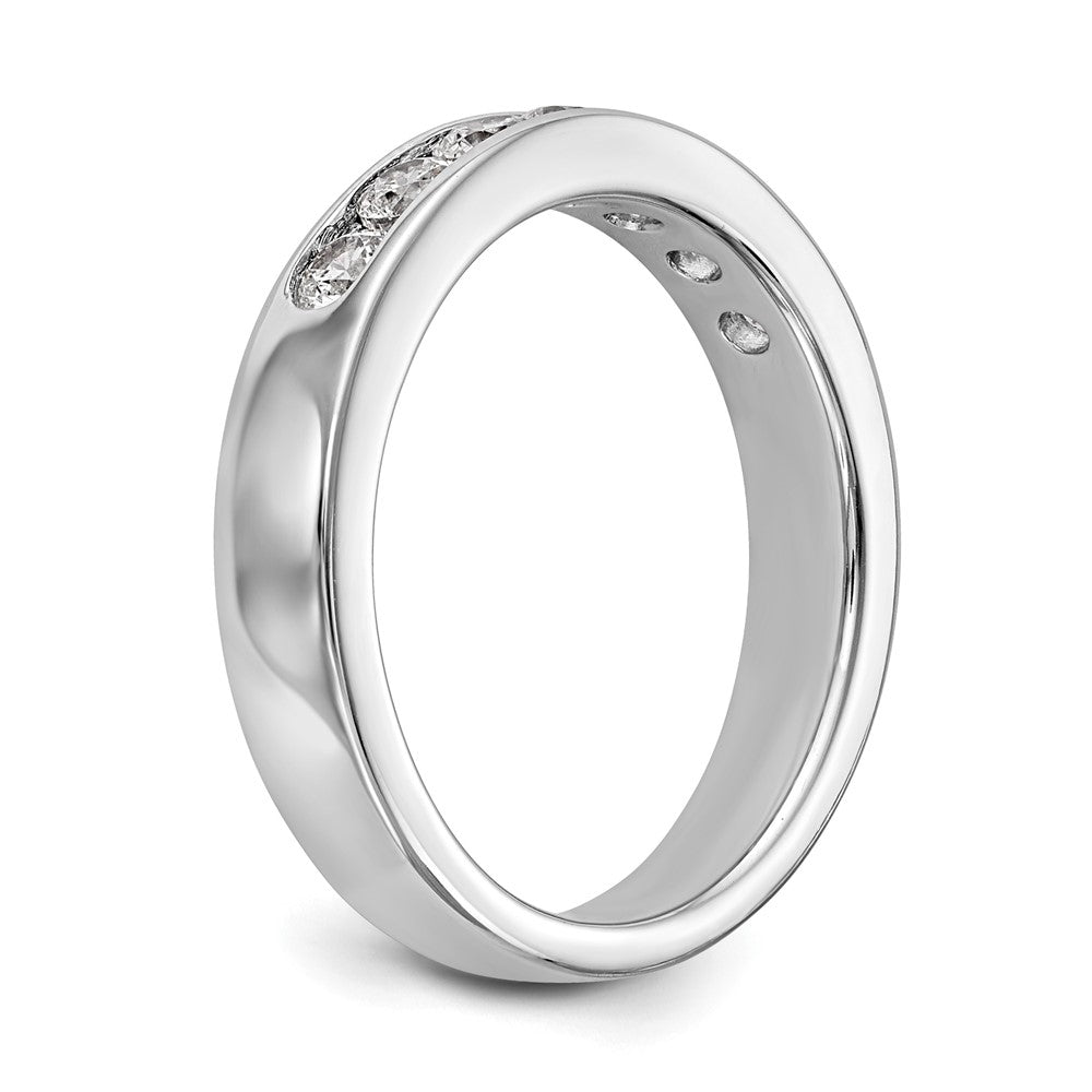 14K Weißgold 7 Stein 5/8 Karat Rund Diamant Komplett Kanalfassung Ring