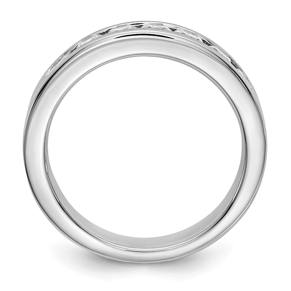 Platin 7 Stein 3/4 Karat Rund Diamant Komplett Kanalfassung Ring