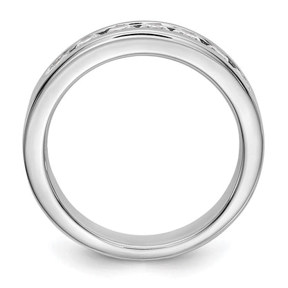 Platin 7 Stein 3/4 Karat Rund Diamant Komplett Kanalfassung Ring
