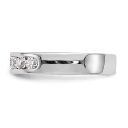 Platin 7 Stein 3/4 Karat Rund Diamant Komplett Kanalfassung Ring