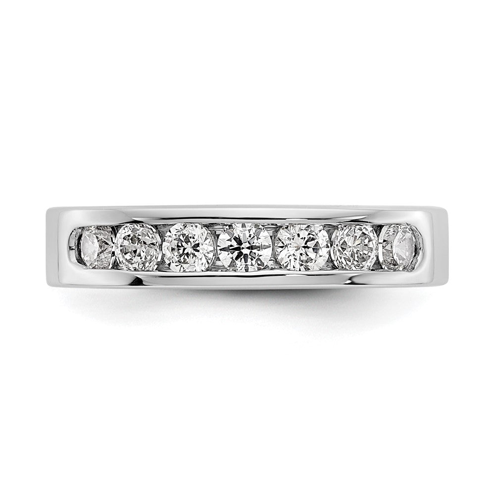 Platin 7 Stein 3/4 Karat Rund Diamant Komplett Kanalfassung Ring