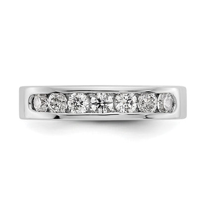 Platin 7 Stein 3/4 Karat Rund Diamant Komplett Kanalfassung Ring