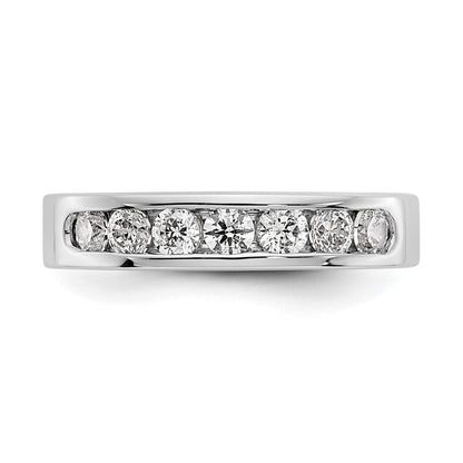14K Weißgold Ehering mit 7 Diamanten in Kanalfassung