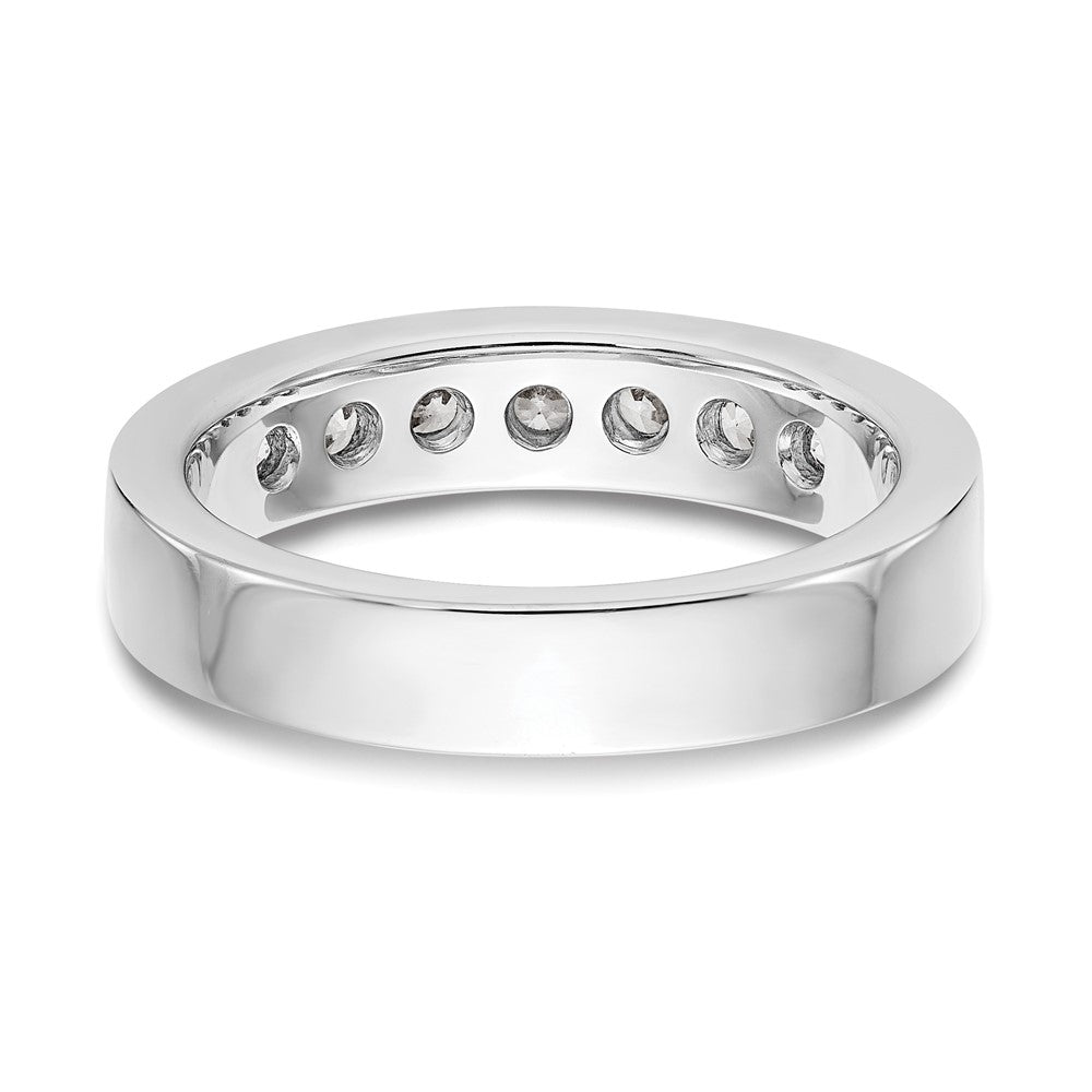 Platin 7 Stein 3/4 Karat Rund Diamant Komplett Kanalfassung Ring