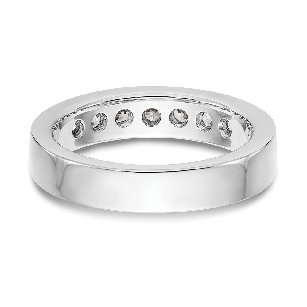 14K Weißgold Ehering mit 7 Diamanten in Kanalfassung