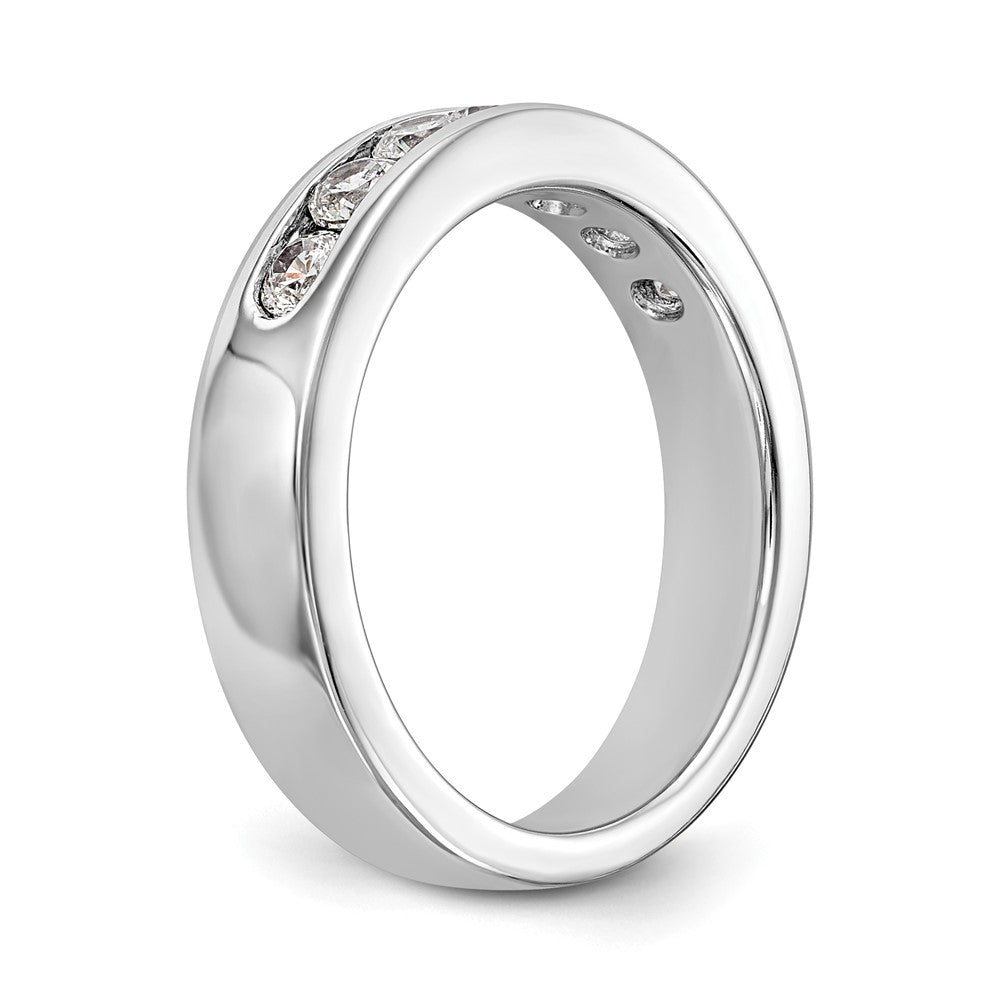 Platin 7 Stein 3/4 Karat Rund Diamant Komplett Kanalfassung Ring