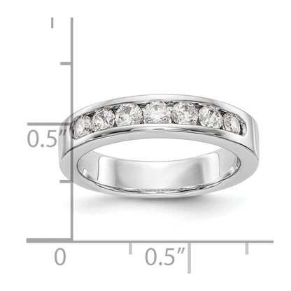 Platin 7-stone 3/4 Karat Rund Diamant Komplett Kanalfassung Ehering Ring