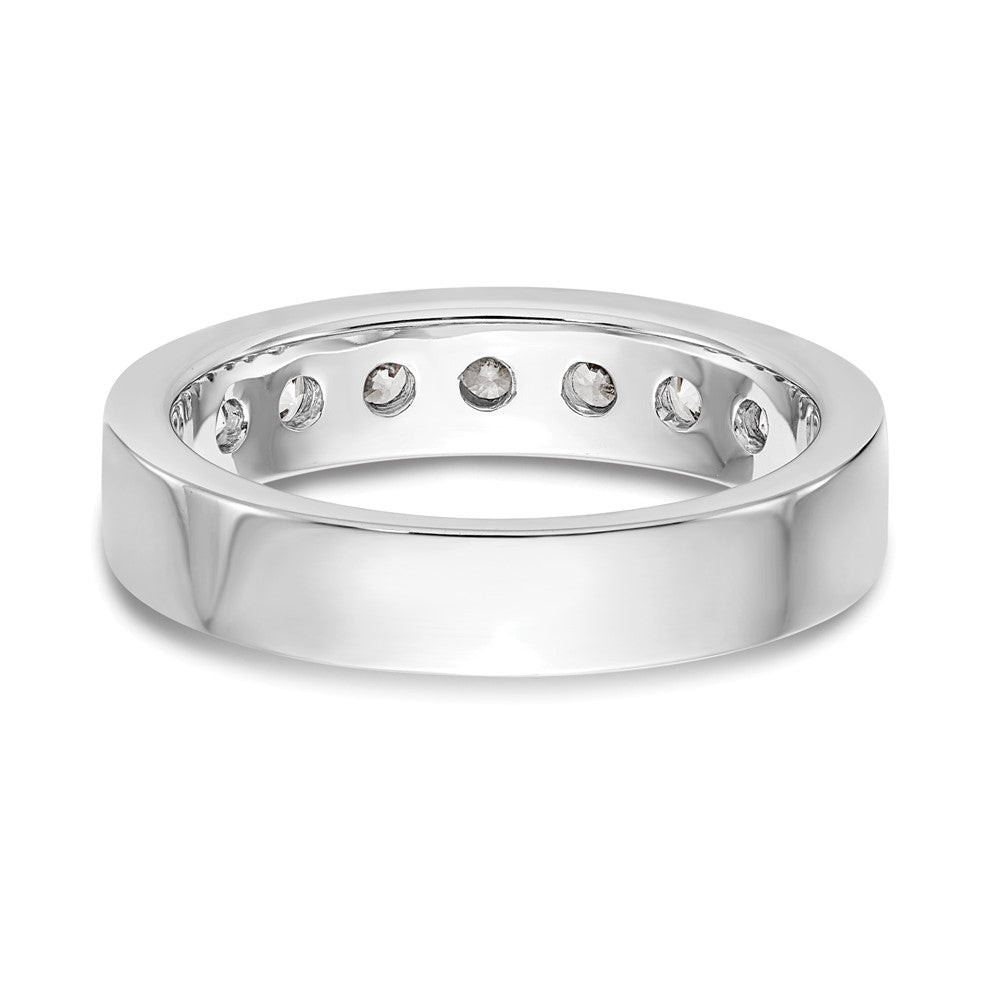 14K Weißgold 7 Stein 3/4 Karat Rund Diamant Komplett Kanalfassung Ring