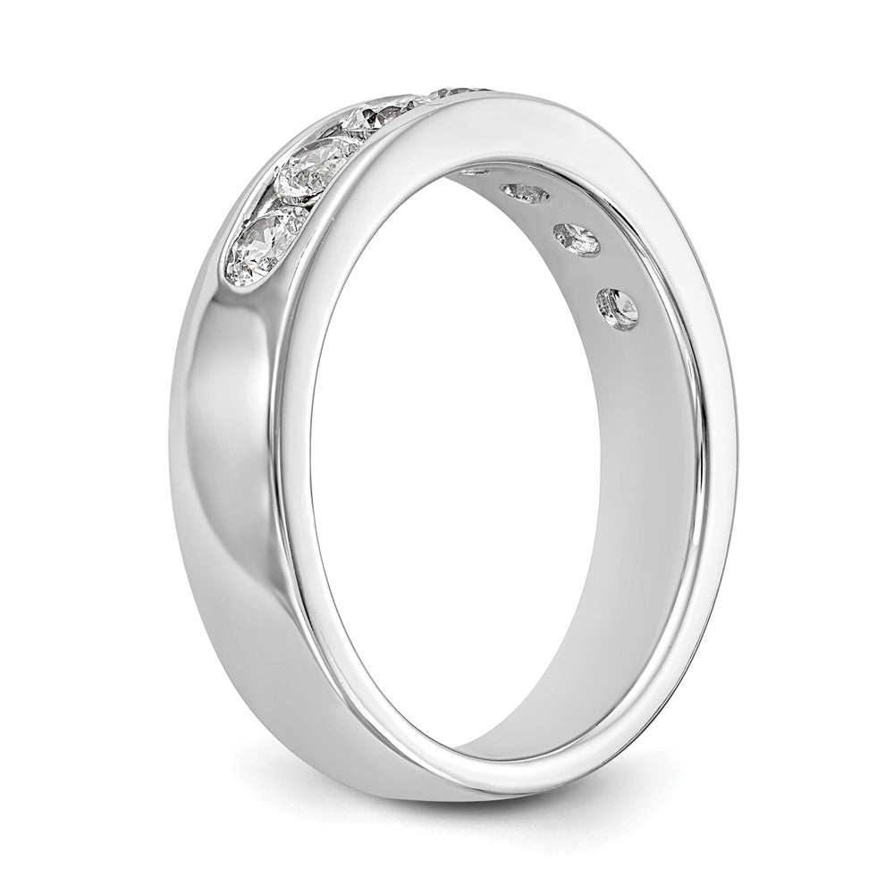 14K Weißgold 7 Stein 3/4 Karat Rund Diamant Komplett Kanalfassung Ring