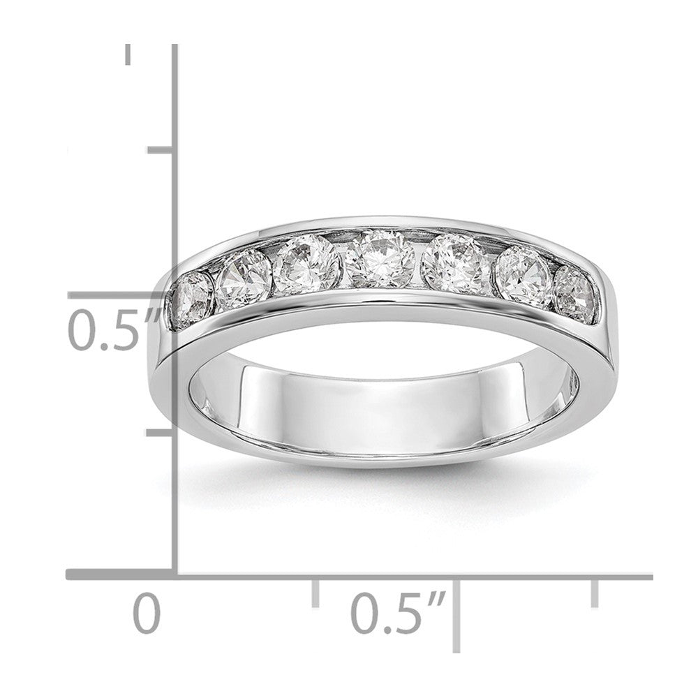 14K Weißgold 7 Stein 3/4 Karat Rund Diamant Komplett Kanalfassung Ring