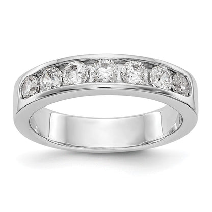 14K Weißgold 7 Stein 3/4 Karat Rund Diamant Komplett Kanalfassung Ring