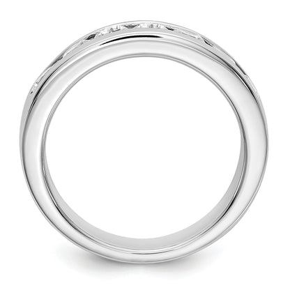 Platin 7 Stein 1/4 Karat Rund Diamant Komplett Kanalfassung Ring