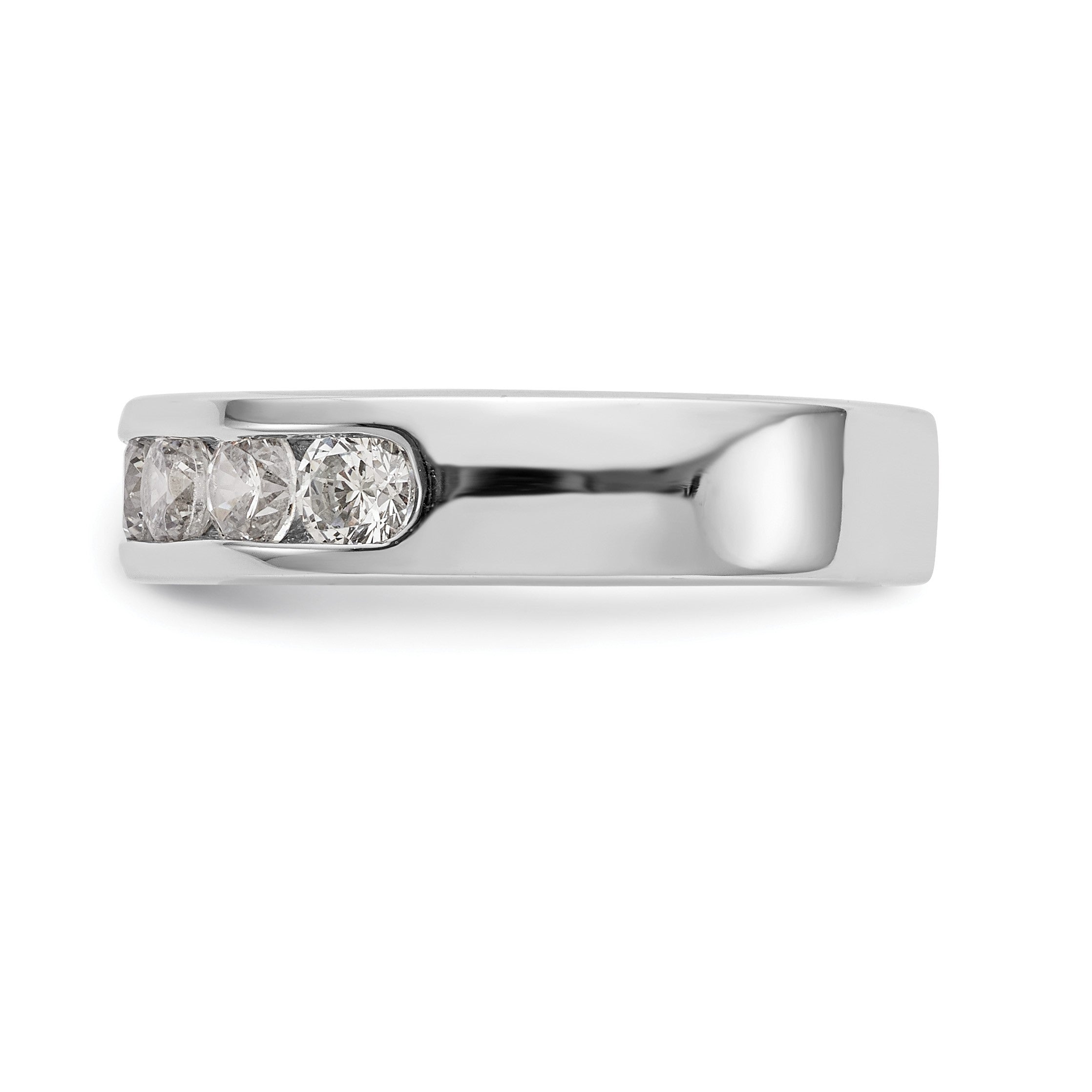 Platin 7 Stein 1/4 Karat Rund Diamant Komplett Kanalfassung Ring