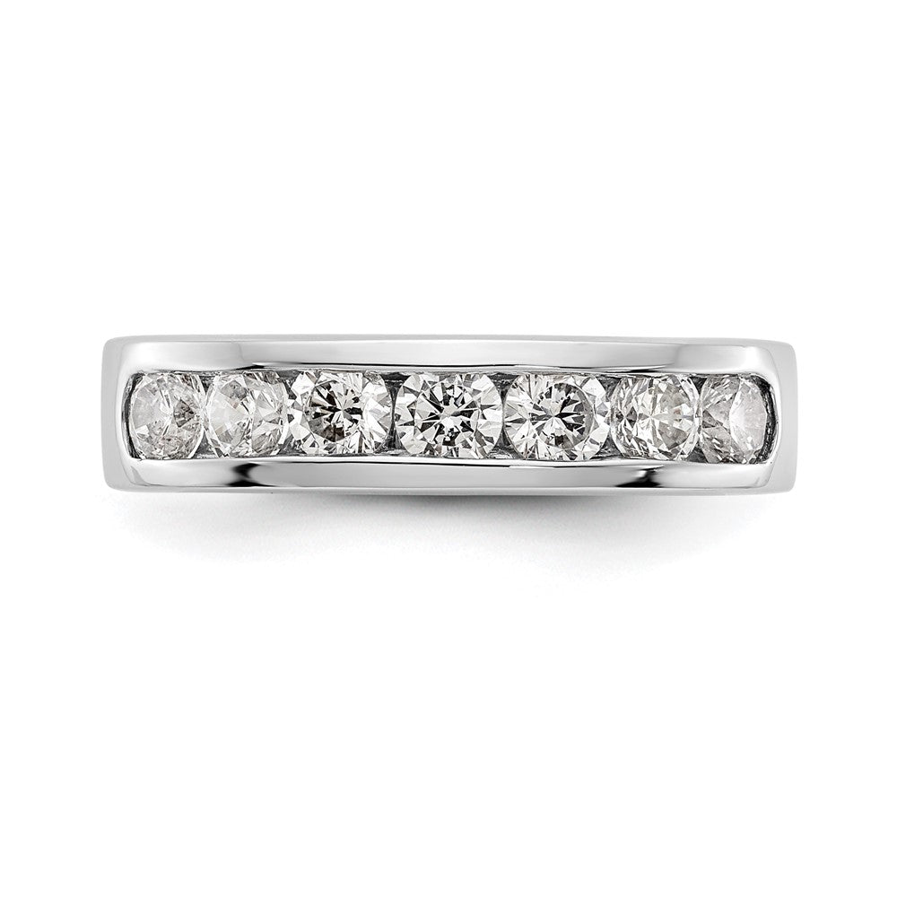 Platin 7-stone 1 Karat Rund Diamant Komplett Kanalfassung Ehering Ring