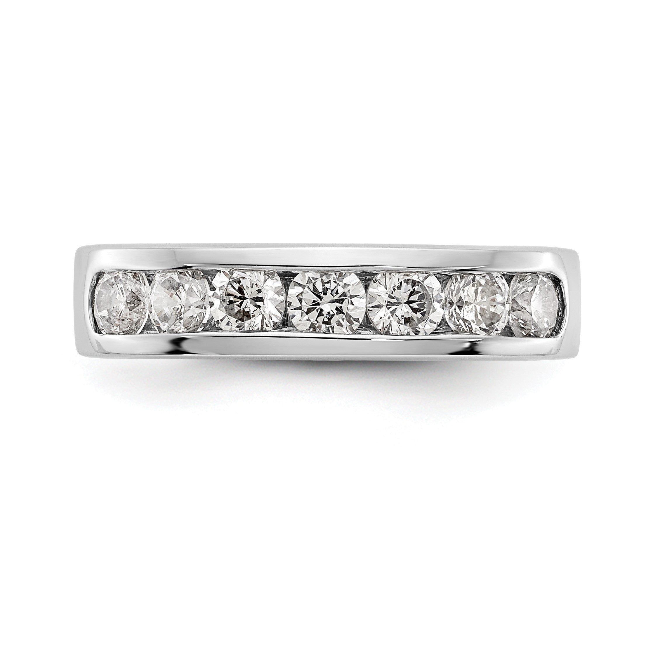 Platin 7 Stein 1/4 Karat Rund Diamant Komplett Kanalfassung Ring