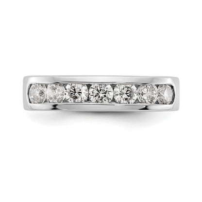 Platin 7 Stein 1/4 Karat Rund Diamant Komplett Kanalfassung Ring