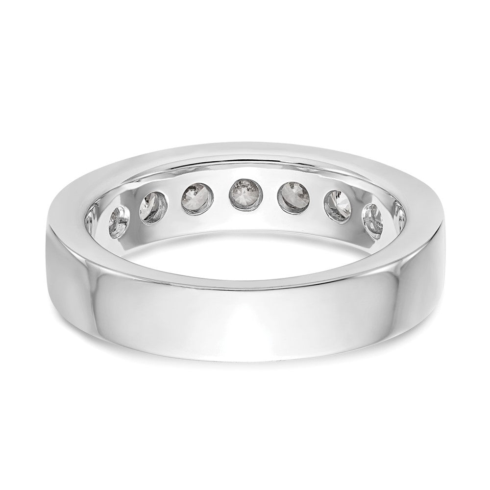 Platin 7-stone 1 Karat Rund Diamant Komplett Kanalfassung Ehering Ring