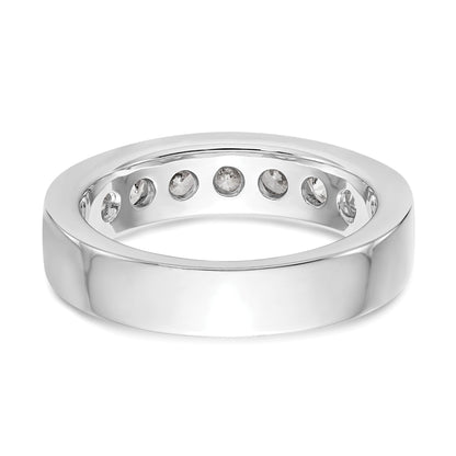 Platin 7 Stein 1/4 Karat Rund Diamant Komplett Kanalfassung Ring