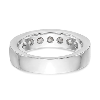 Platin 7 Stein 1 Karat Rund Diamant Komplett Kanalfassung Ring