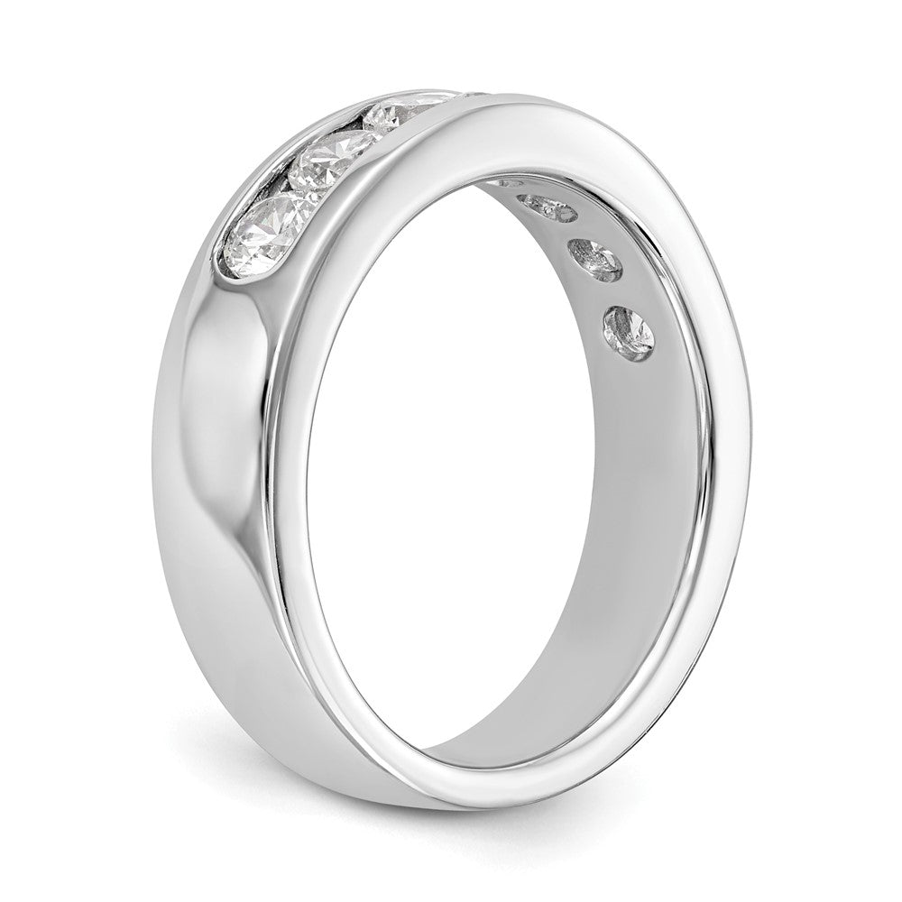 Platin 7 Stein 1 Karat Rund Diamant Komplett Kanalfassung Ring
