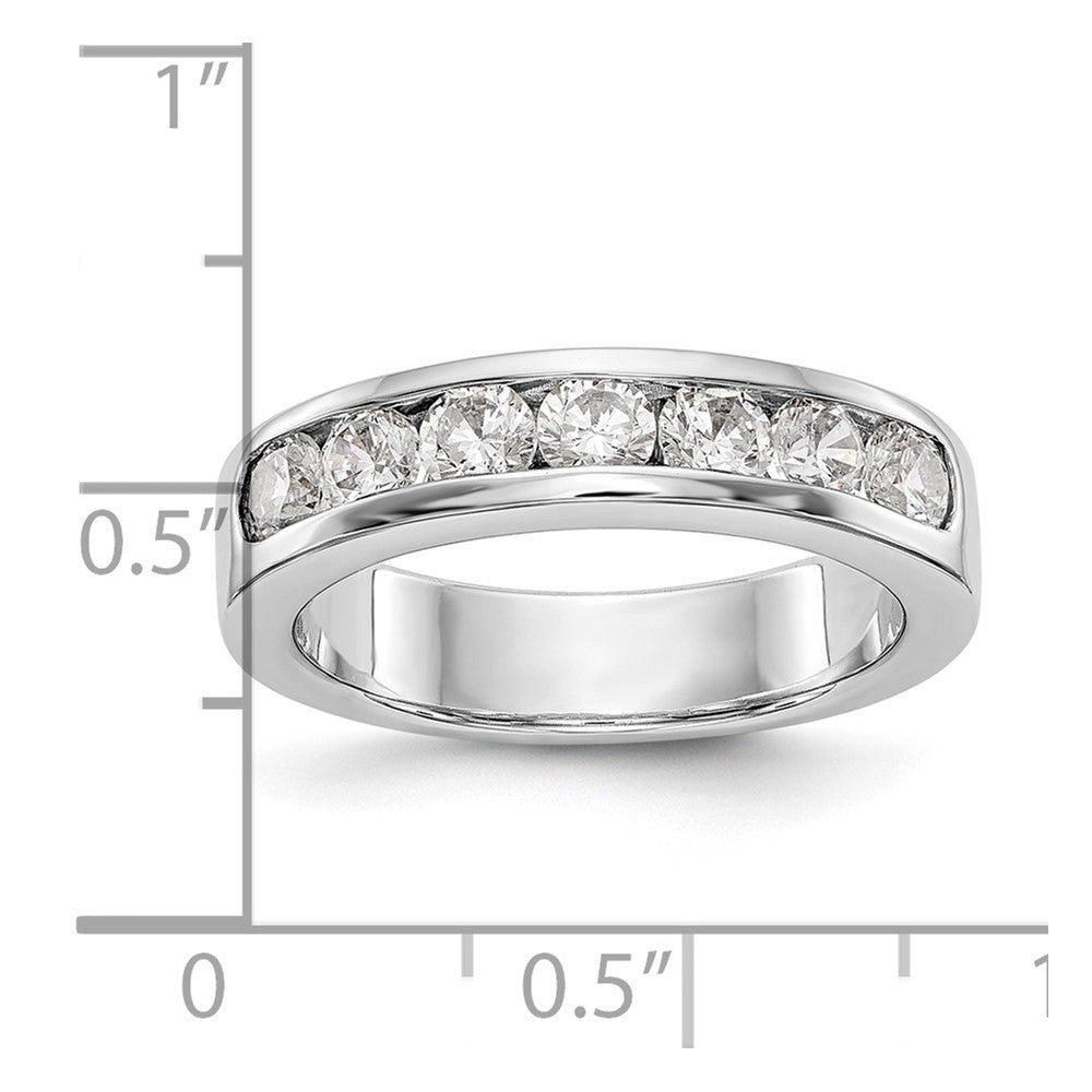 14K Weißgold 7 Stein 1 Karat Rund Diamant Komplett Kanalfassung Ring