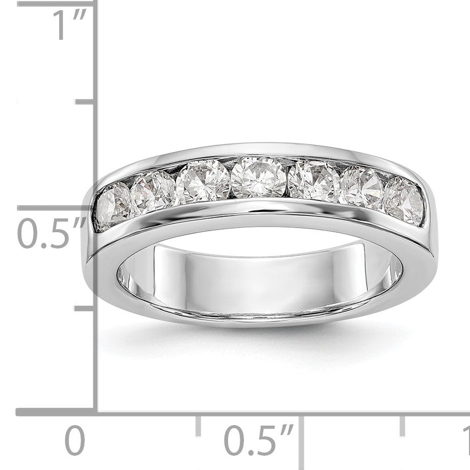 Platin 7 Stein 1/4 Karat Rund Diamant Komplett Kanalfassung Ring