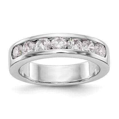 Platin 7 Stein 1/4 Karat Rund Diamant Komplett Kanalfassung Ring