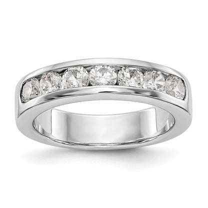 Platin 7 Stein 1 Karat Rund Diamant Komplett Kanalfassung Ring
