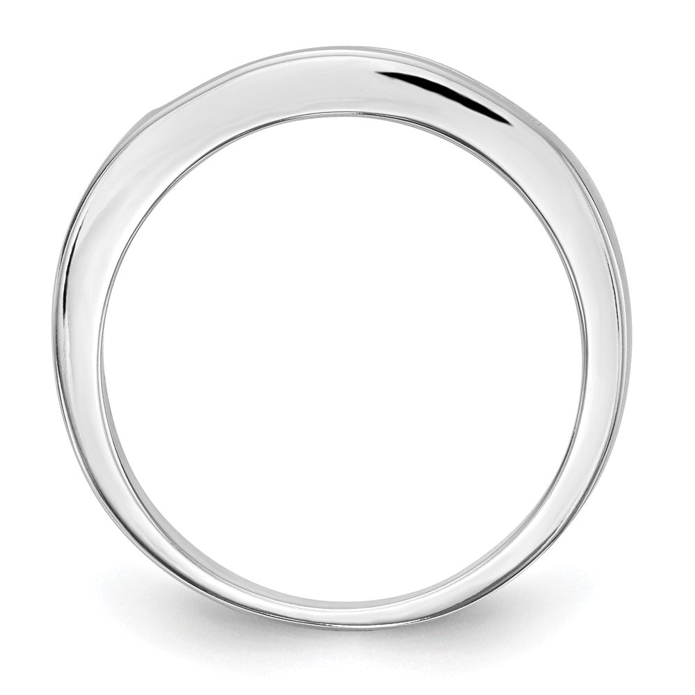 585 Weißgold Ehering mit 7 Diamanten in Kanalfassung