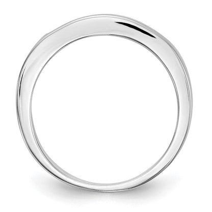585 Weißgold Ehering mit 7 Diamanten in Kanalfassung