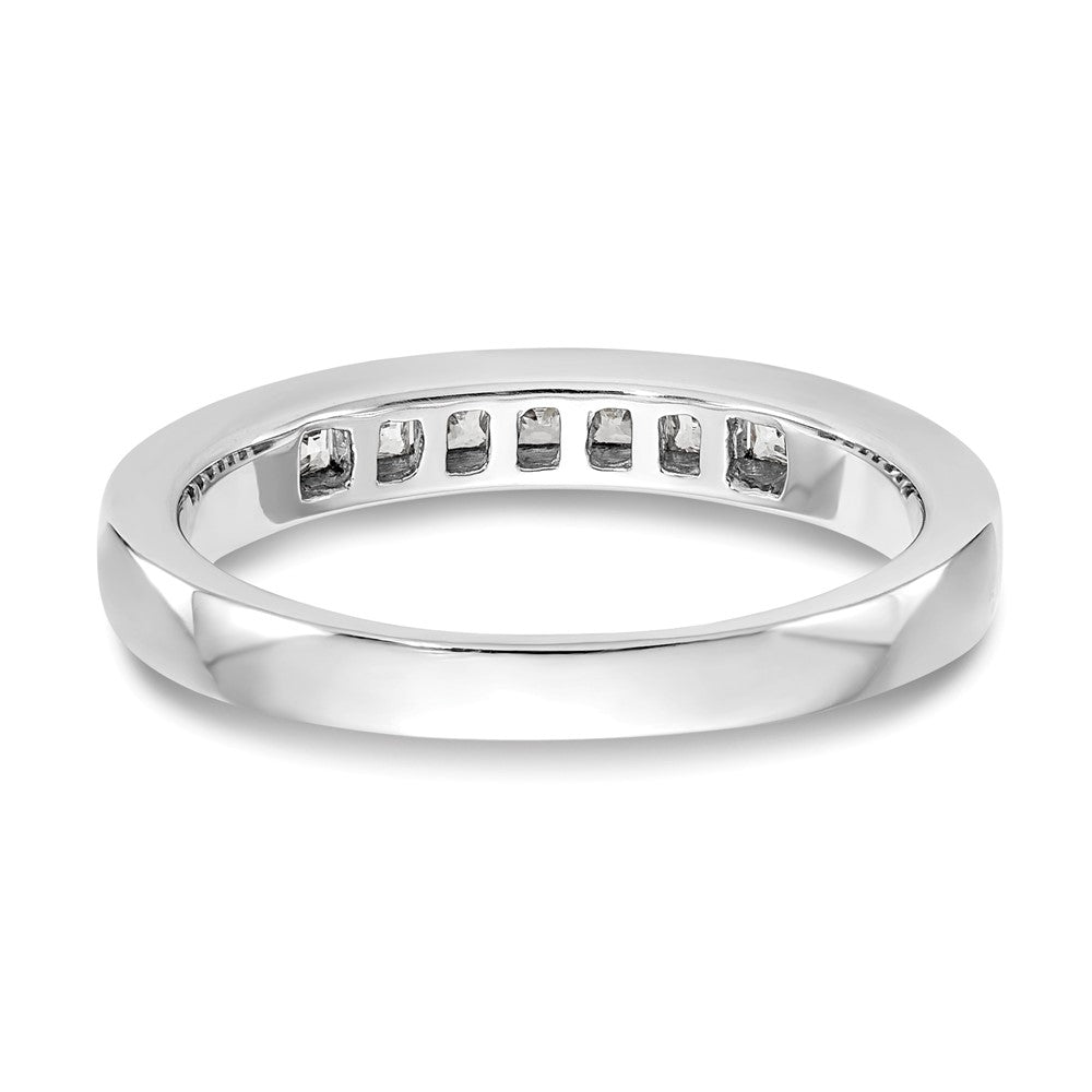 585 Weißgold Ehering mit 7 Diamanten in Kanalfassung