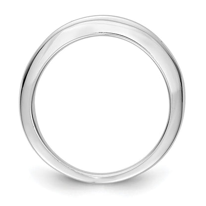 14K Weißgold Ehering mit 7 Diamanten in Kanalfassung