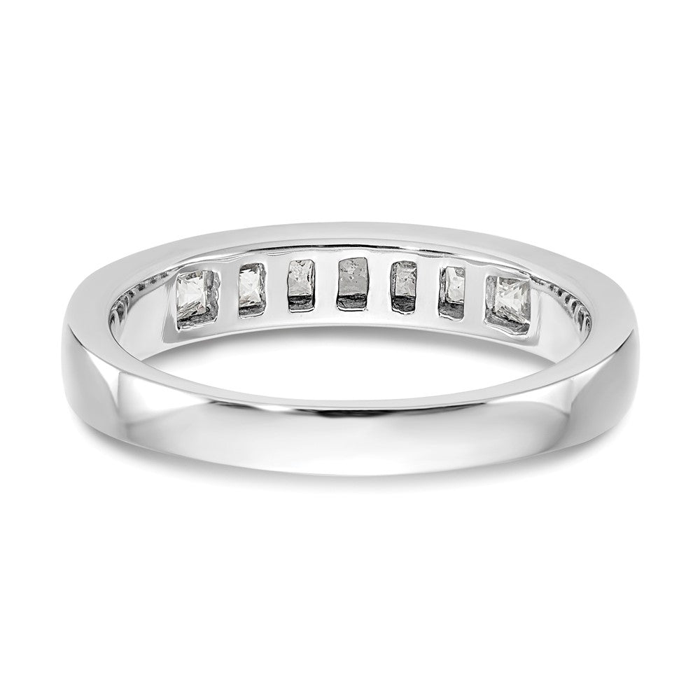 14K Weißgold Ehering mit 7 Diamanten in Kanalfassung