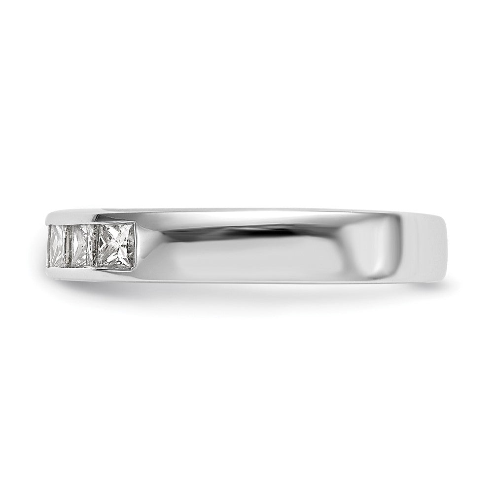 14K Weißgold Ehering mit 7 kanalgefassten Diamanten
