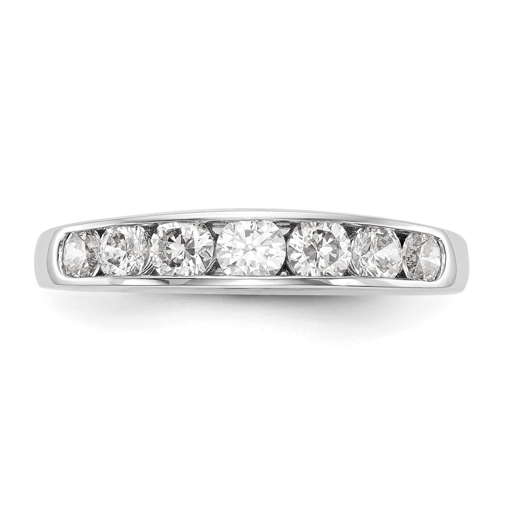 14K Weißgold Ring mit 7 Diamanten in Kanalfassung
