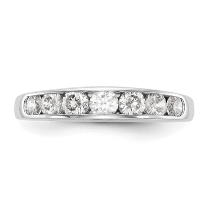 14K Weißgold Ring mit 7 Diamanten in Kanalfassung
