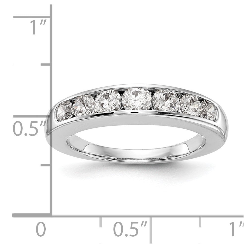 14K Weißgold Ring mit 7 Diamanten in Kanalfassung