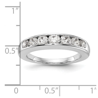 14K Weißgold Ring mit 7 Diamanten in Kanalfassung