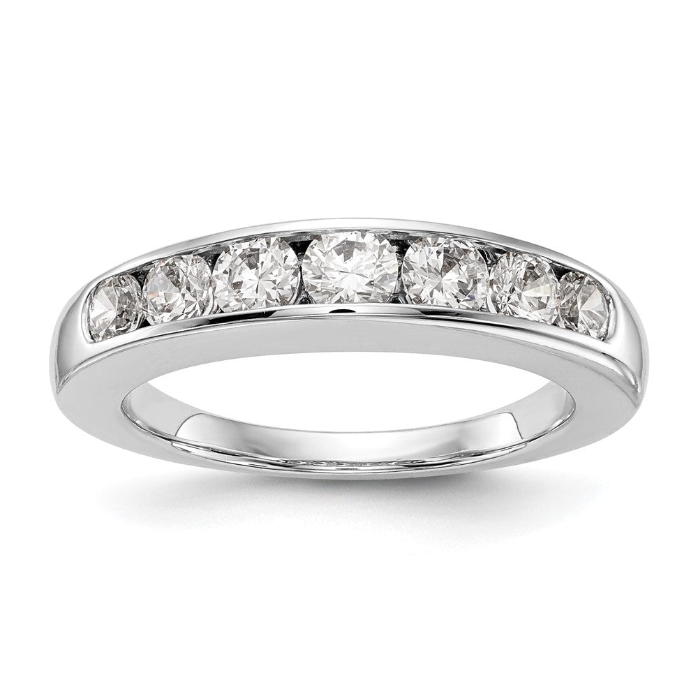 14K Weißgold Ring mit 7 Diamanten in Kanalfassung