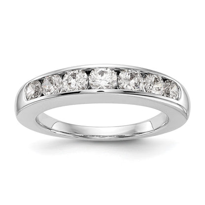 14K Weißgold Ring mit 7 Diamanten in Kanalfassung