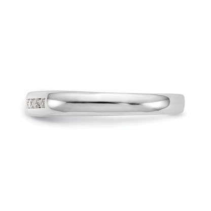 14K Weißgold Ehering mit 7 natürlichen Diamanten in Kanalfassung