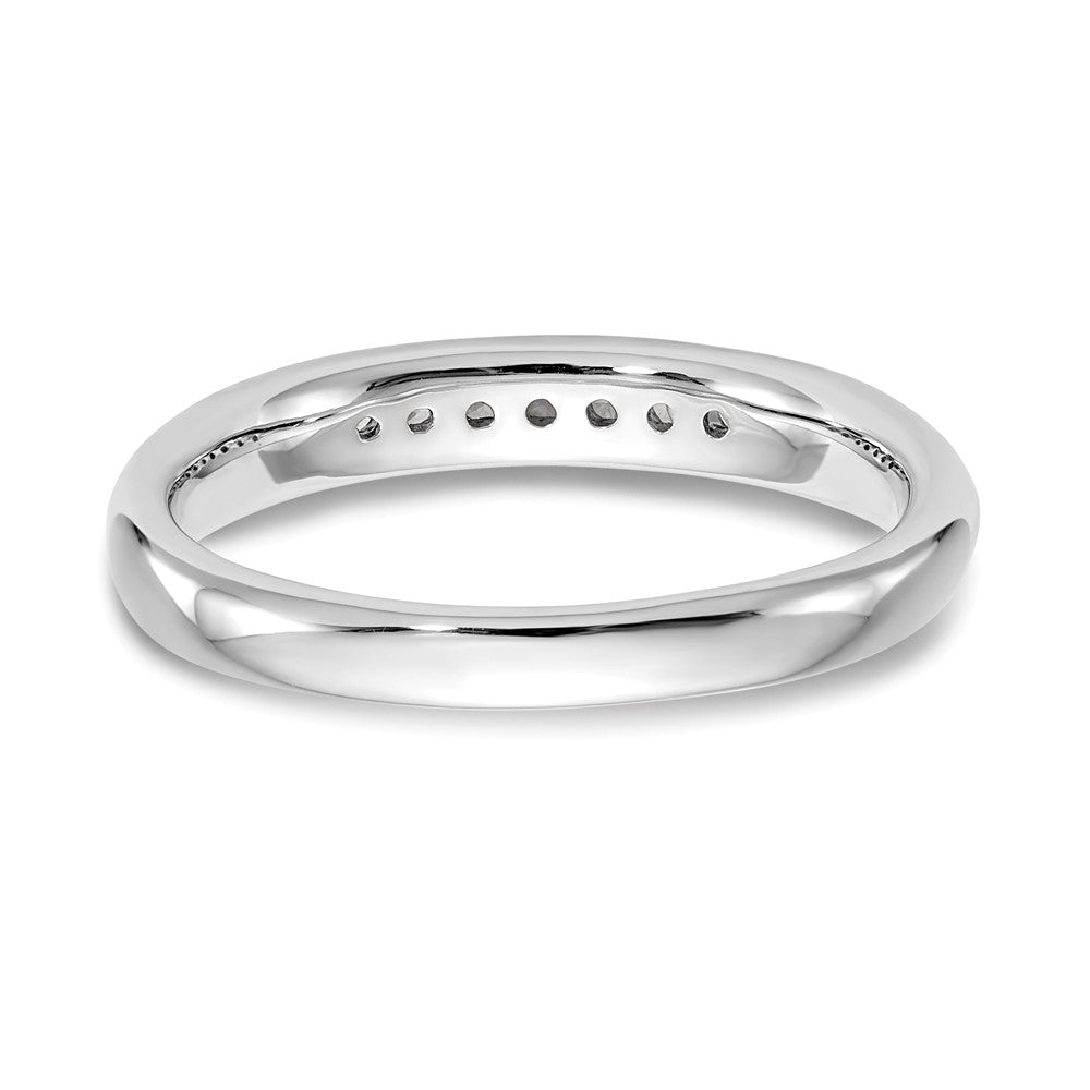 14K Weißgold Ehering mit 7 natürlichen Diamanten in Kanalfassung