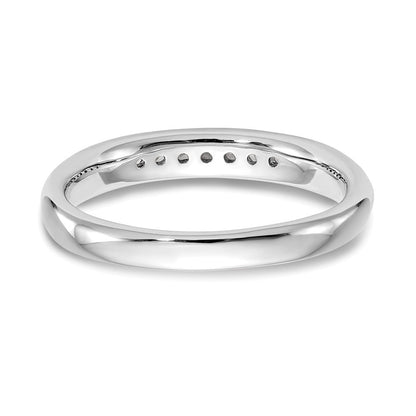 14K Weißgold Ehering mit 7 natürlichen Diamanten in Kanalfassung