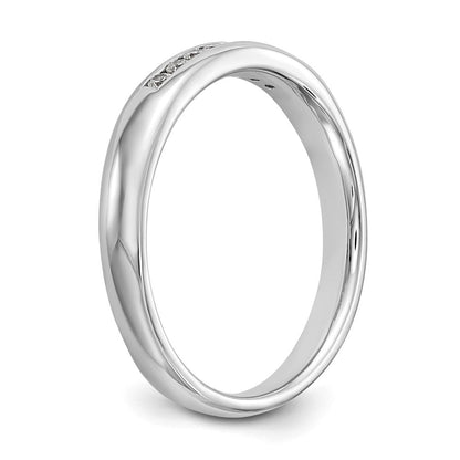 14K Weißgold Ehering mit 7 natürlichen Diamanten in Kanalfassung