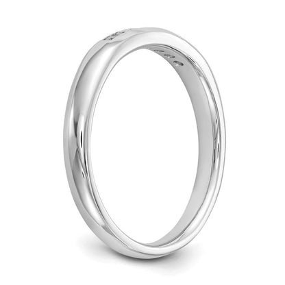 14K Weißgold Ehering mit 7 Diamanten in Kanalfassung