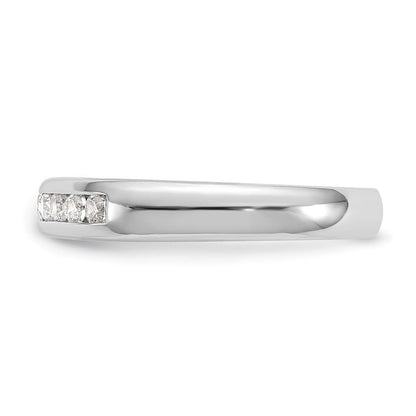 14K Weißgold Ehering mit 7 natürlichen Diamanten in Kanalfassung