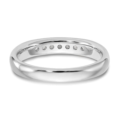 14K Weißgold Ehering mit 7 natürlichen Diamanten in Kanalfassung