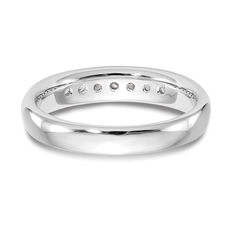 14K Weißgold Ehering mit 7 Diamanten in Kanalfassung